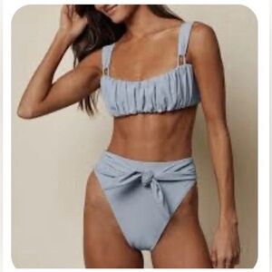 Montce , 2 piece Bikini&Choker  - light blue,top & bottom(XS)